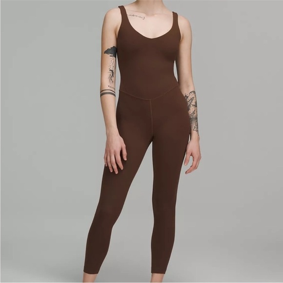 Lululemon Athletica Align Bodysuit in Brown comfort stretchy bodycon activewear - Picture 2 of 13